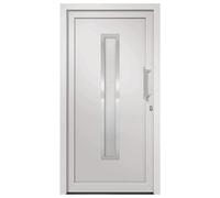 vidaXL Porta di Ingresso con Accessori Sicurezza Eleganza Entrata Casa Edifici Soglia Alluminio Rinforzi e Anima in Acciaio Bianca 108x208 cm