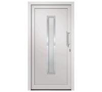 vidaXL Porta di Ingresso con Accessori Sicurezza Eleganza Entrata Casa Edifici Soglia Alluminio Rinforzi e Anima in Acciaio Bianca 98x200 cm