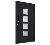 vidaXL Porta di Ingresso con Accessori Sicurezza Eleganza Entrata Casa Edifici Soglia Alluminio Rinforzi e Anima in Acciaio Antracite 88x200 cm