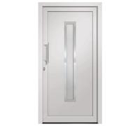 vidaXL Porta di Ingresso con Accessori Sicurezza Eleganza Entrata Casa Edifici Soglia Alluminio Rinforzi e Anima in Acciaio Bianca 88x200 cm