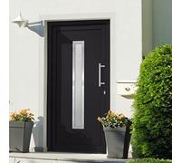 vidaXL Porta di Ingresso con Accessori Sicurezza Eleganza Entrata Casa Edifici Soglia Alluminio Rinforzi e Anima in Acciaio Antracite 98x190 cm
