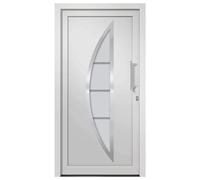 vidaXL Porta di Ingresso con Accessori Sicurezza Eleganza Entrata Casa Edifici Soglia Alluminio Rinforzi e Anima in Acciaio Bianca 98x208 cm