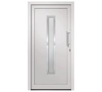 vidaXL Porta di Ingresso con Accessori Sicurezza Eleganza Entrata Casa Edifici Soglia Alluminio Rinforzi e Anima in Acciaio Bianca 98x208 cm