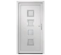 vidaXL Porta Ingresso Bianca 88x200 cm in PVC, porta, porta di ingresso, porta d'ingresso in PVC, porta entrata, porta in PVC, porte, porte in PVC