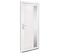 vidaXL Porta Ingresso Bianca 98x208 cm in PVC, porta, porta di ingresso, porta d'ingresso in PVC, porta entrata, porta in PVC, porte, porte in PVC