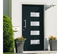 vidaXL Porta d'Ingresso in Alluminio e PVC Antracite 100x200 cm