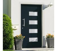 vidaXL Porta d'Ingresso in Alluminio e PVC Antracite 100x210 cm