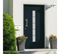 vidaXL Porta d'Ingresso in Alluminio e PVC Antracite 110x210 cm