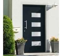 vidaXL Porta d'Ingresso in Alluminio e PVC Antracite 110x210 cm