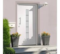 vidaXL Porta d'Ingresso in Alluminio e PVC Bianco 100x200 cm