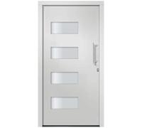 vidaXL Porta d'Ingresso in Alluminio e PVC Bianco 100x210 cm