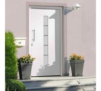 vidaXL Porta d'Ingresso in Alluminio e PVC Bianco 100x210 cm