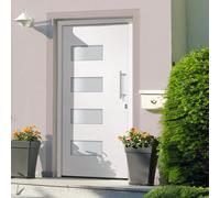 vidaXL Porta d'Ingresso in Alluminio e PVC Bianco 100x210 cm