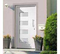 vidaXL Porta d'ingresso in alluminio e PVC bianca 110x210 cm
