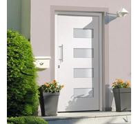vidaXL Porta d'Ingresso in Alluminio e PVC Bianco 110x210 cm