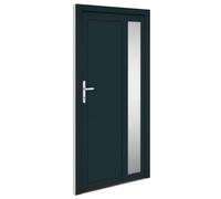 vidaXL Porta Ingresso Antracite 108x208 cm in PVC, porta, porta di ingresso, porta d'ingresso in PVC, porta entrata, porta in PVC, porte, porte in PVC