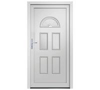 vidaXL Porta Ingresso Bianca 110x210 cm in PVC, porta, porta di ingresso, porta d'ingresso in PVC, porta entrata, porta in PVC, porte, porte in PVC