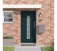 vidaXL Porta frontale Antracite 108 x 208 cm PVC Porta d'ingresso alla moda, a risparmio energetico, moderno, robusto composito, accesso interno-esterno chic
