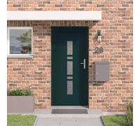vidaXL Porta Frontale Antracite 88 x 200 cm PVC, Ingresso alla moda, porta rettangolare moderna, kit frontale resistente, foyer interno elegante, ingresso minimalista