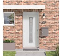 vidaXL Porta Frontale Bianco 98 x 208 cm PVC Porta d'ingresso alla moda, a risparmio energetico, moderno, robusto composito, accesso interno-esterno chic