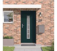 vidaXL Porta Frontale Antracite 98 x 208 cm PVC, Porta d'ingresso elegante, efficiente energeticamente, foyer moderno, resistente, accesso interno ed esterno