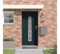 vidaXL Porta Frontale Antracite 98 x 208 cm PVC, Porta d'ingresso elegante, efficiente energeticamente, foyer moderno, resistente, accesso interno ed esterno