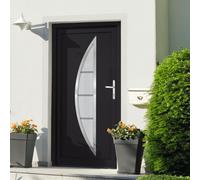 vidaXL Porta Ingresso Antracite 108x208 cm in PVC, porta, porta di ingresso, porta d'ingresso in PVC, porta entrata, porta in PVC, porte, porte in PVC