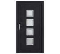 vidaXL Porta Ingresso Antracite 88x200 cm in PVC, porta, porta di ingresso, porta d'ingresso in PVC, porta entrata, porta in PVC, porte, porte in PVC