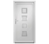 vidaXL Porta Ingresso Bianca 108x200 cm in PVC, porta, porta di ingresso, porta d'ingresso in PVC, porta entrata, porta in PVC, porte, porte in PVC