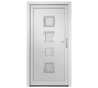 vidaXL Porta Ingresso Bianca 108x200 cm in PVC, Porta, Porta di Ingresso, Porta d'ingresso in PVC, Porta entrata, Porta in PVC, Porte, Porte in PVC