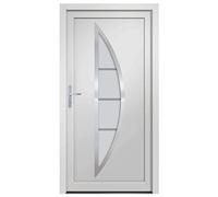 vidaXL Porta Ingresso Bianca 108x208 cm in PVC, porta, porta di ingresso, porta d'ingresso in PVC, porta entrata, porta in PVC, porte, porte in PVC