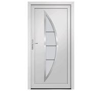 vidaXL Porta Ingresso Bianca 88x200 cm in PVC, porta, porta di ingresso, porta d'ingresso in PVC, porta entrata, porta in PVC, porte, porte in PVC