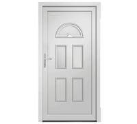 vidaXL Porta Ingresso Bianca 98x198 cm in PVC, Porta, Porta di Ingresso, Porta d'ingresso in PVC, Porta entrata, Porta in PVC, Porte, Porte in PVC