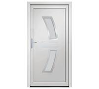 vidaXL Porta Ingresso Bianca 98x208 cm in PVC, porta, porta di ingresso, porta d'ingresso in PVC, porta entrata, porta in PVC, porte, porte in PVC