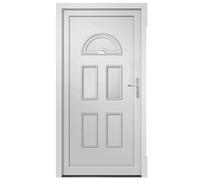vidaXL Porta Ingresso Bianca 98x208 cm in PVC, porta, porta di ingresso, porta d'ingresso in PVC, porta entrata, porta in PVC, porte, porte in PVC