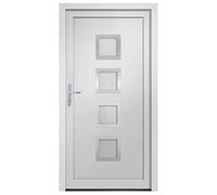 vidaXL Porta Ingresso Bianca 98x208 cm in PVC, porta, porta di ingresso, porta d'ingresso in PVC, porta entrata, porta in PVC, porte, porte in PVC
