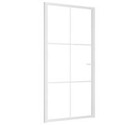 vidaXL Porta Interna 102,5x201,5 cm Bianca in Vetro ESG e Alluminio