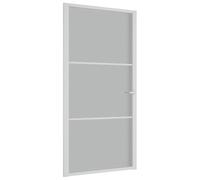 vidaXL Porta Interna 102,5x201,5 cm Bianco Opaco in Vetro e Alluminio