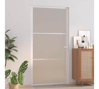 vidaXL Porta Interna 102,5x201,5 cm Bianco Opaco in Vetro e Alluminio