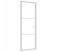 vidaXL Porta Interna 76x201,5 cm Bianca in Vetro ESG e Alluminio
