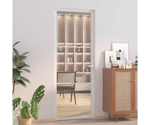 vidaXL Porta Interna 76x201,5 cm Bianca in Vetro ESG e Alluminio