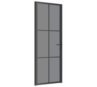 vidaXL Porta Interna 76x201,5 cm Nera in Vetro ESG e Alluminio