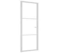 vidaXL Porta Interna 83x201,5 cm Bianca in Vetro ESG e Alluminio