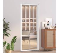 vidaXL Porta Interna 83x201,5 cm Bianca in Vetro ESG e Alluminio