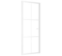 vidaXL Porta Interna 83x201,5 cm Bianca in Vetro ESG e Alluminio