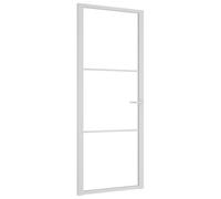 vidaXL Porta Interna 83x201,5 cm Bianca in Vetro ESG e Alluminio