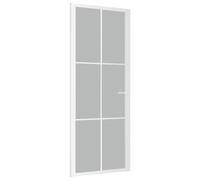 vidaXL Porta Interna 83x201,5 cm Bianco Opaco Vetro e Alluminio