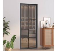 vidaXL Porta Interna 83x201,5 cm Nera in Vetro ESG e Alluminio