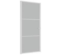 vidaXL Porta interna 93x201,5 cm - Bianco opaco, vetro e alluminio