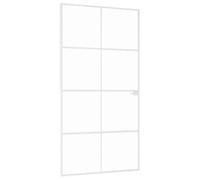 vidaXL Porta Interna Bianca 102x201,5cm Vetro Temperato Alluminio Slim